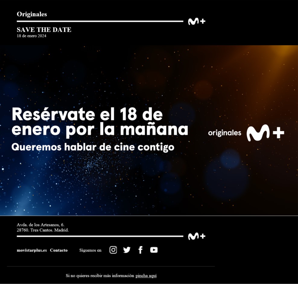 SAVE THE DATE – Originales Movistar Plus+ (18 de enero de 2024 ...