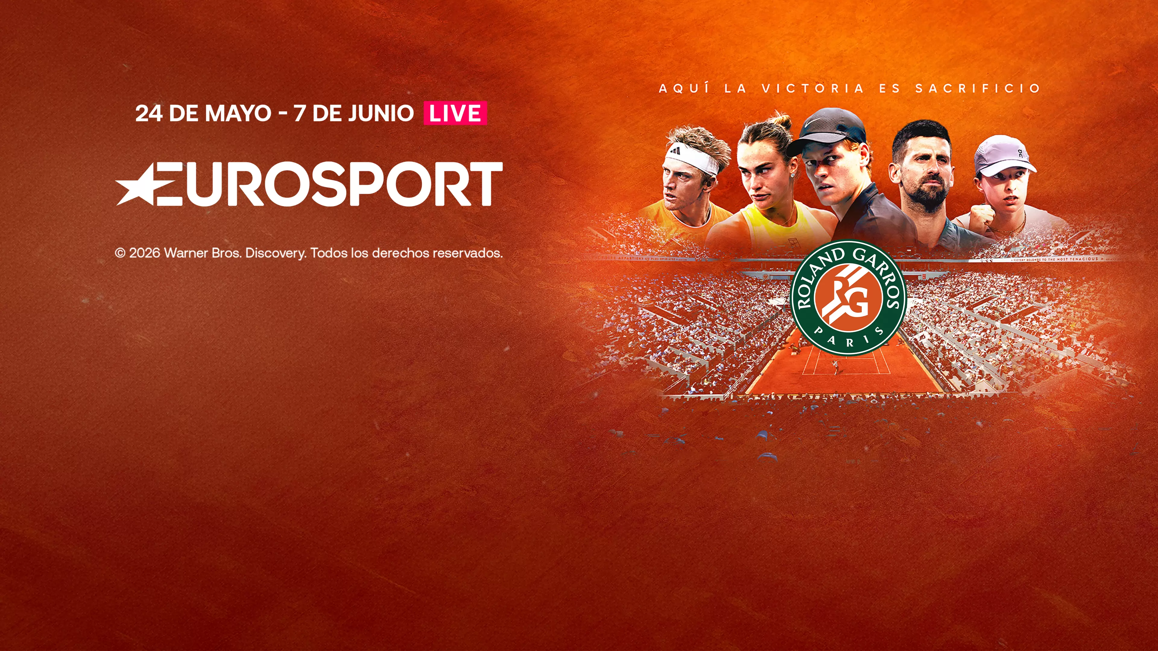 Tenis · Lo mejor de Roland Garros, del 24 de may, al 7 de jun. en Movistar Plus