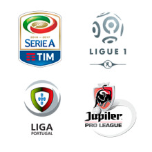 Serie A, Ligue 1, Pro League, Primeira Liga
