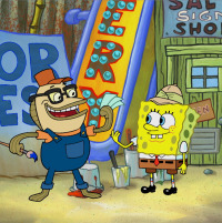 Bob Esponja. T9.  Episodio 98: Tiburones contra ventosas / Copia Esponja