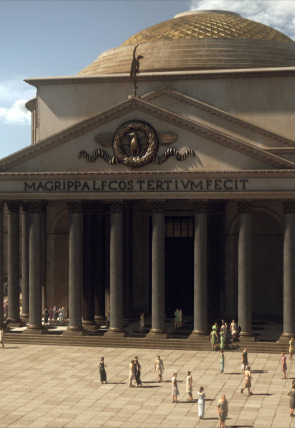 Póster de El Imperio romano: más allá del mito · Julio César y el comerciante