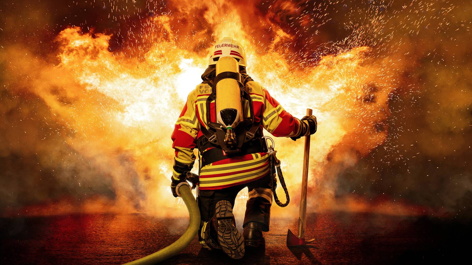 Bomberos en acción