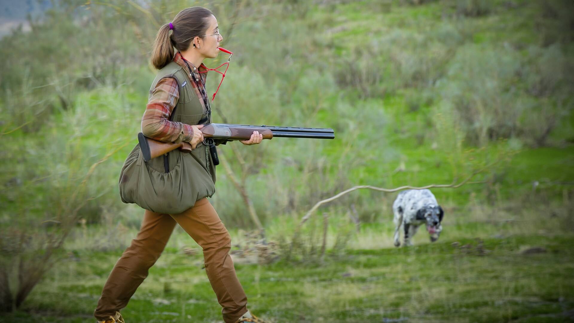 Perdices con la campeona María Fernández