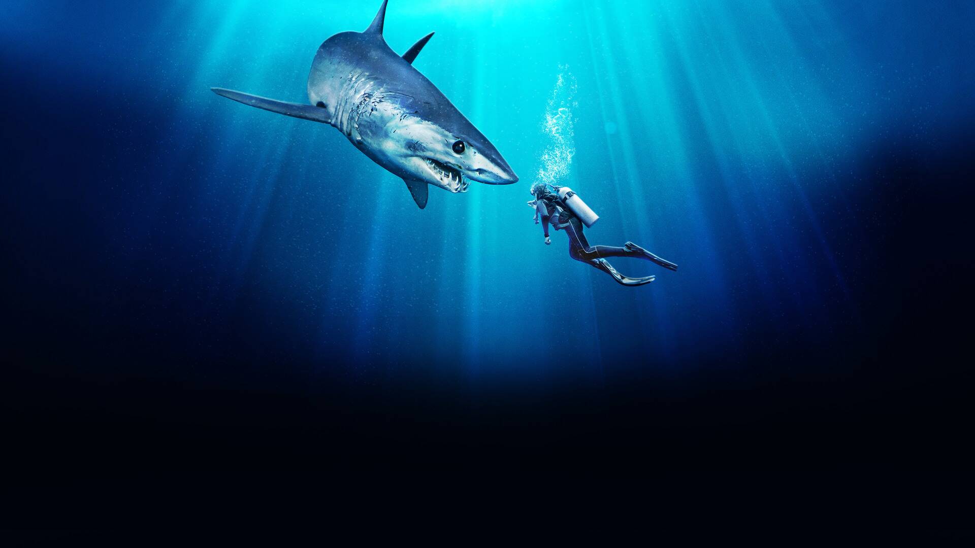 Tiburón Mako en el abismo